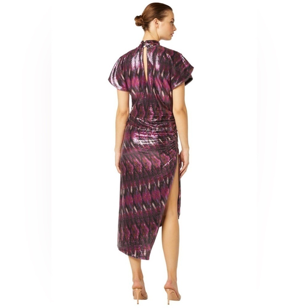 New! MISA Los Angles Divia Sequin Midi Dress in Pink & Purple 🩷 Small NWT! - Picture 4 of 16